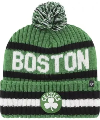 '47 Men's NBA Kelly Boston Celtics Bering Cuffed Knit Hat with Pom