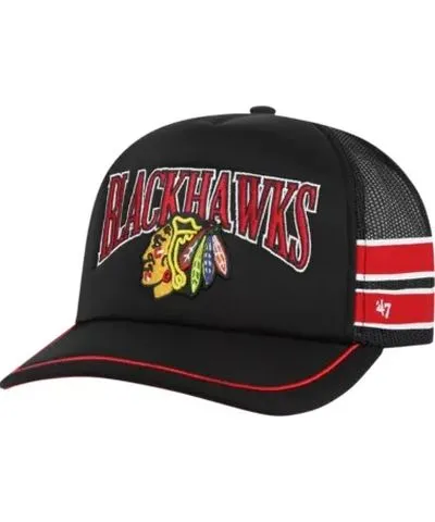 '47 Men's NHL Chicago Blackhawks Sideband Stripes Trucker Snapback Hat