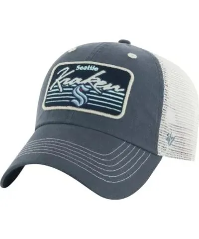 '47 Men's NHL Deep Sea Seattle Kraken Five Point Patch Clean Up Adjustable Hat