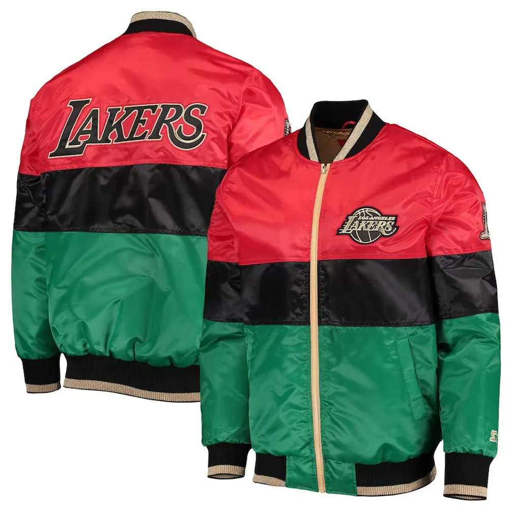 75th Anniversary LA Lakers Satin Color Block Jacket