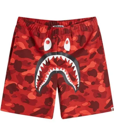 A Bathing Ape Men's Colour Camo Shark Sweat Shorts