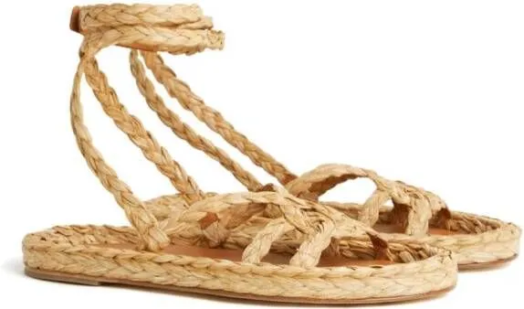 Alanui A Love Letter To India woven sandals Neutrals