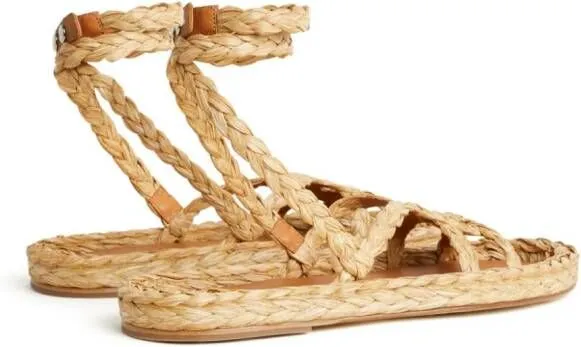 Alanui A Love Letter To India woven sandals Neutrals