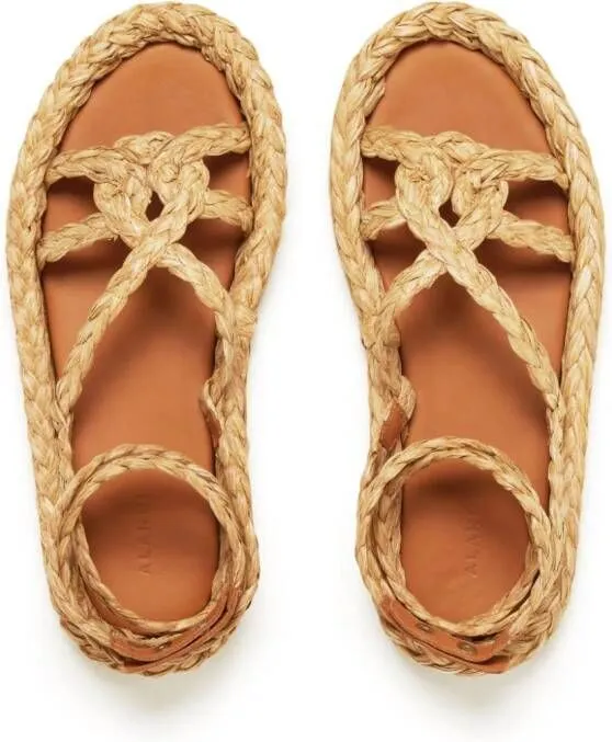 Alanui A Love Letter To India woven sandals Neutrals