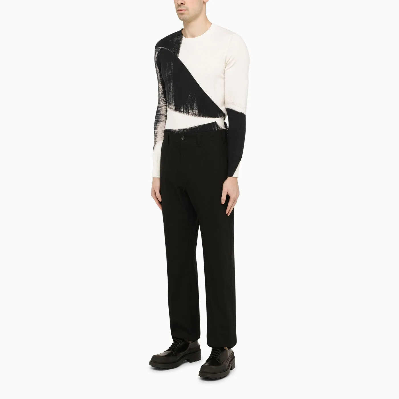 Alexander McQueen    Alexander Mc Queen Black/White Crew Neck Jersey