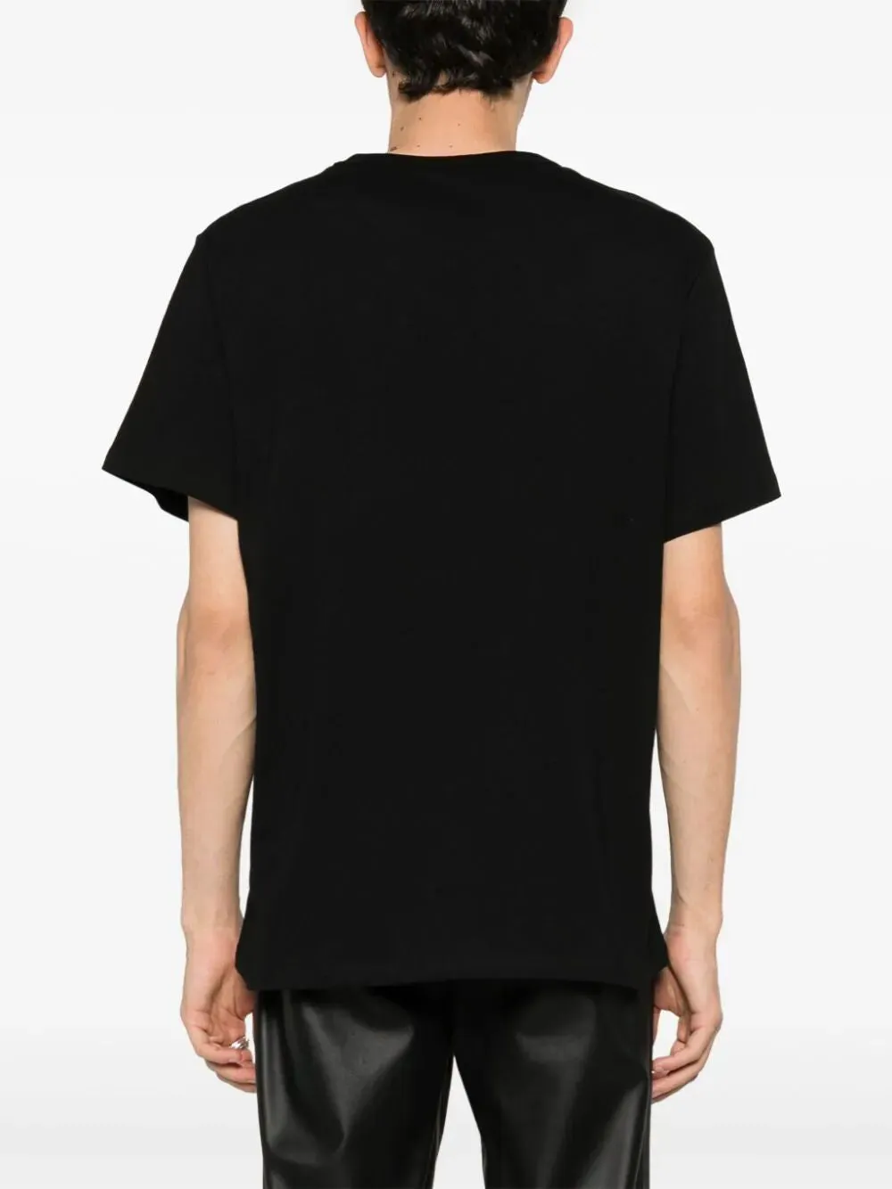 ALEXANDER MCQUEEN Black Embroidered Skull T-Shirt for Men