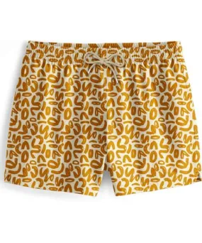 Aloha from Deer Men's Golden Geometric Swimming Shorts