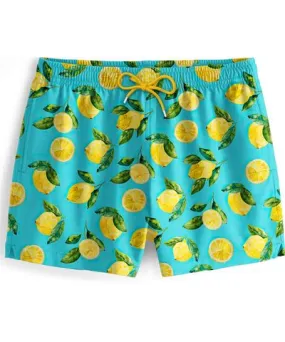 Aloha from Deer Men's Green / Yellow / Orange Lemons Swimming Shorts