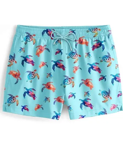 Aloha from Deer Men's Watercolor Turtles Swimming Shorts