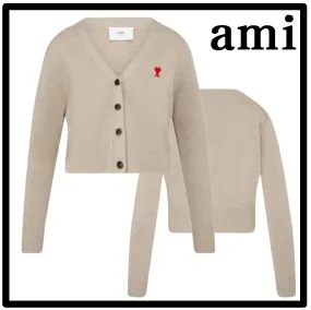 AMI PARIS  |Casual Style Unisex Street Style Logo Cardigans