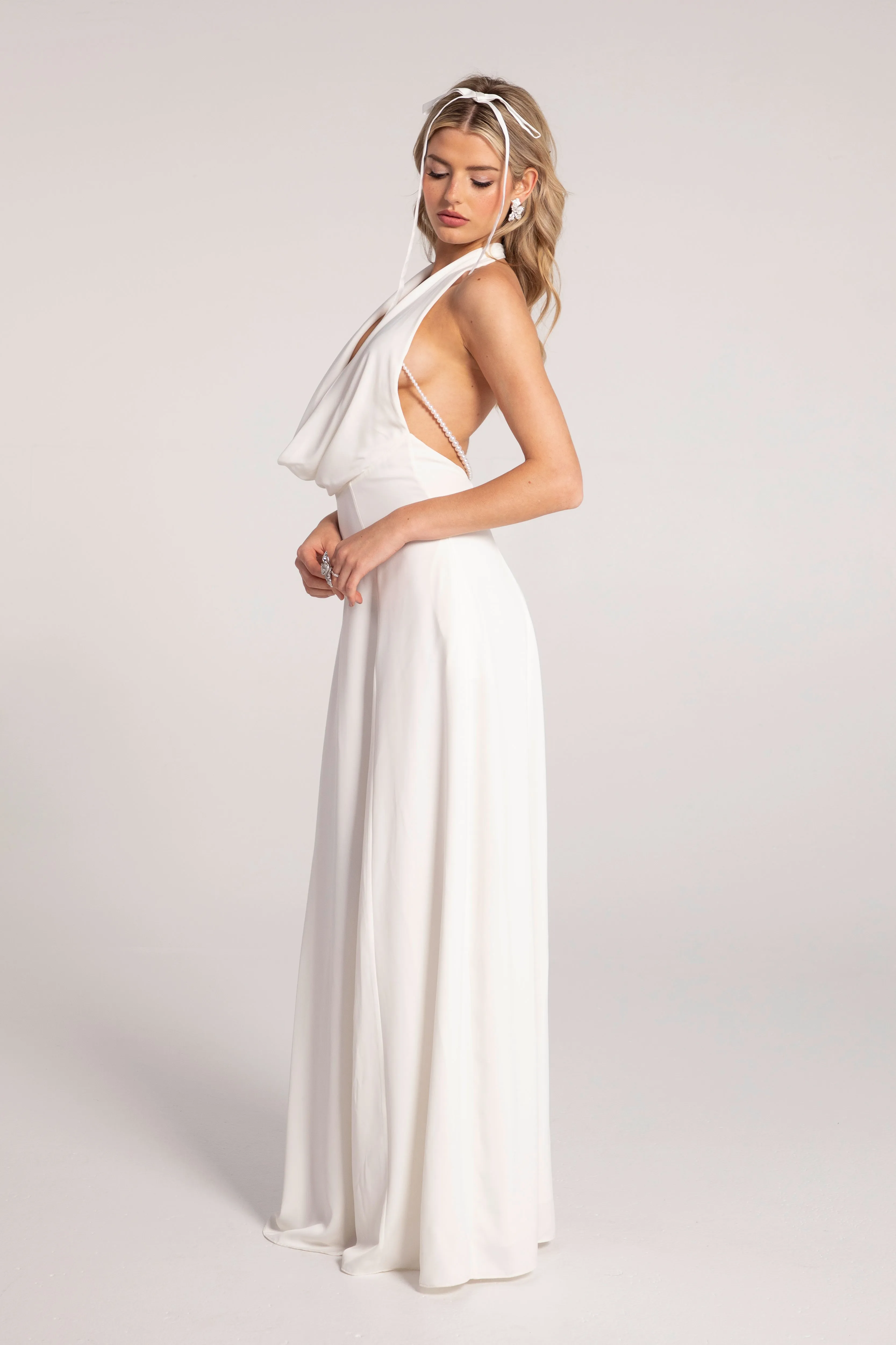 Aniya Satin Dress (White)