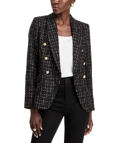 Aqua Metallic Tweed Blazer