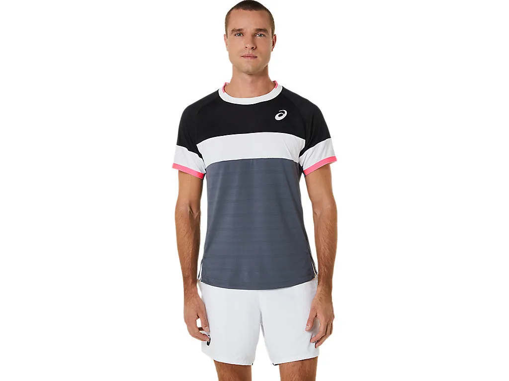 Asics T-Shirt Match SS Top Heren Zwart Grijs Wit