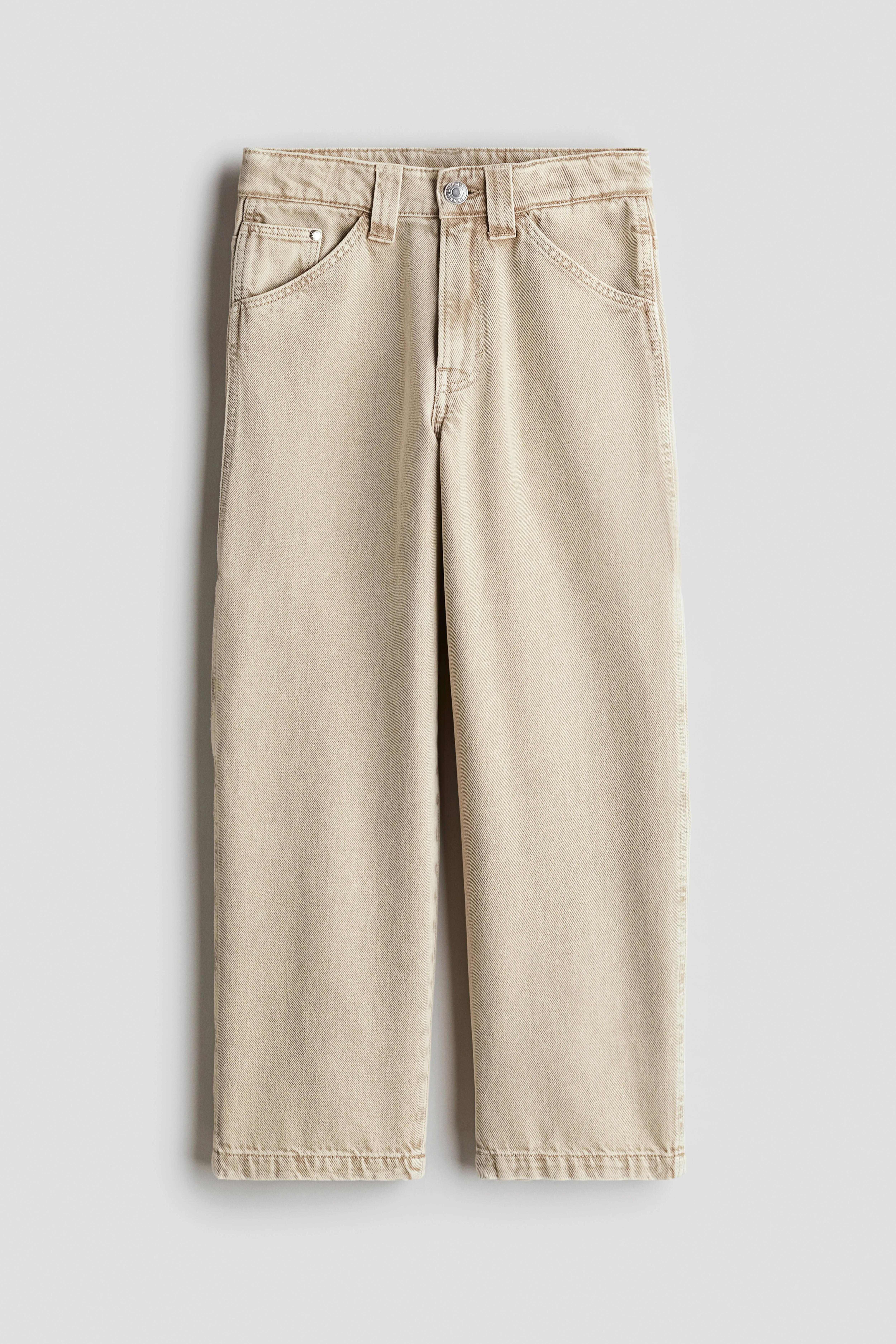 Baggy carpenter jeans - Regular waist - Long - Light beige - Kids | H&M GB