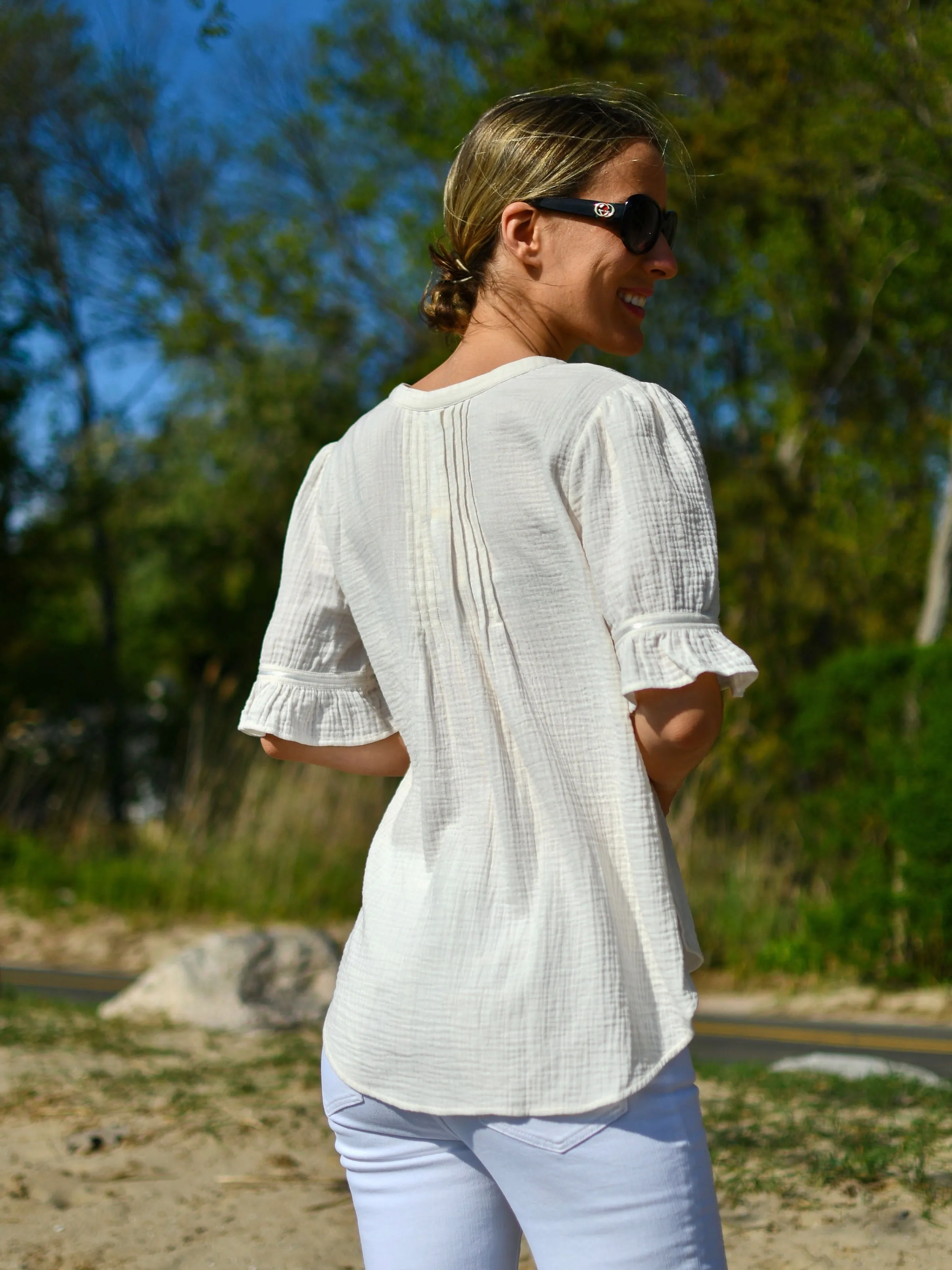 Bali Ivory Gauze Blouse