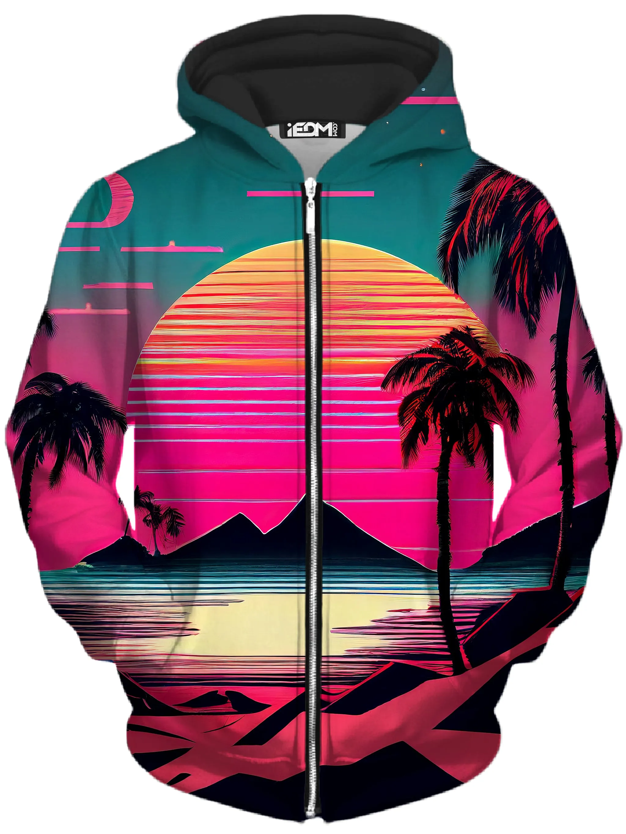 Beach Sunset Unisex Zip-Up Hoodie