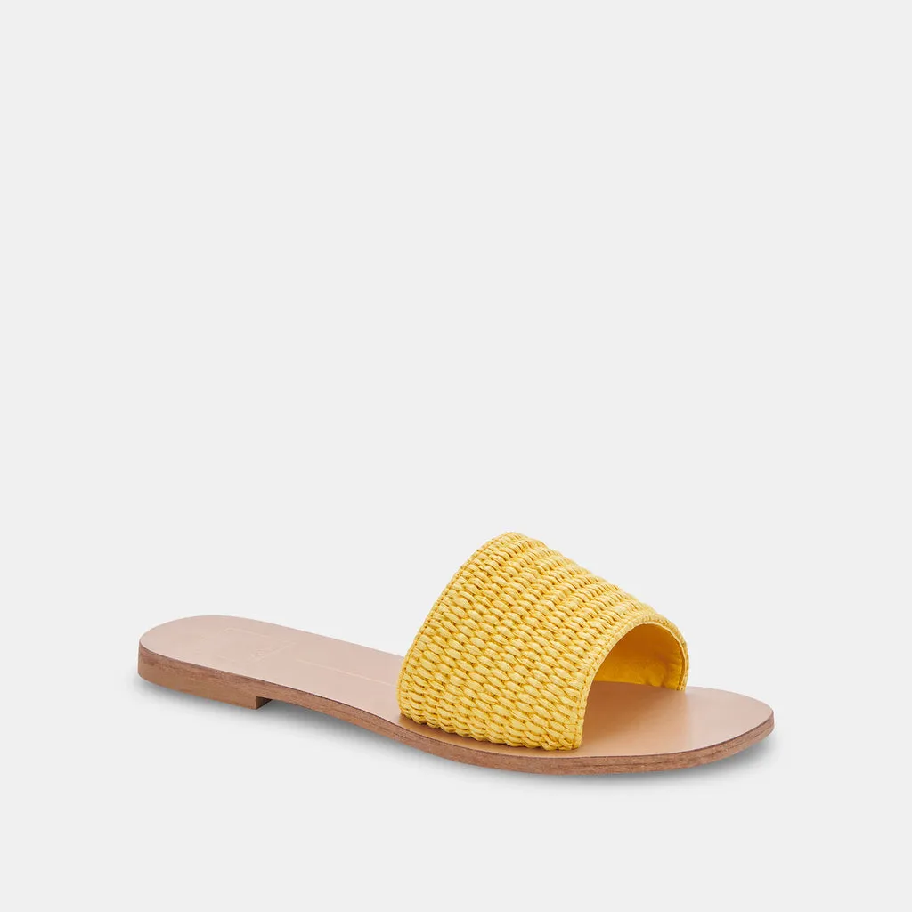 BELLE SANDALS YELLOW RAFFIA– Dolce Vita 6823468662850