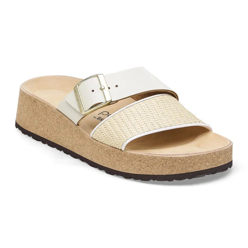 Birkenstock Women’s Almina Natural Leather Sandals- Natural/White