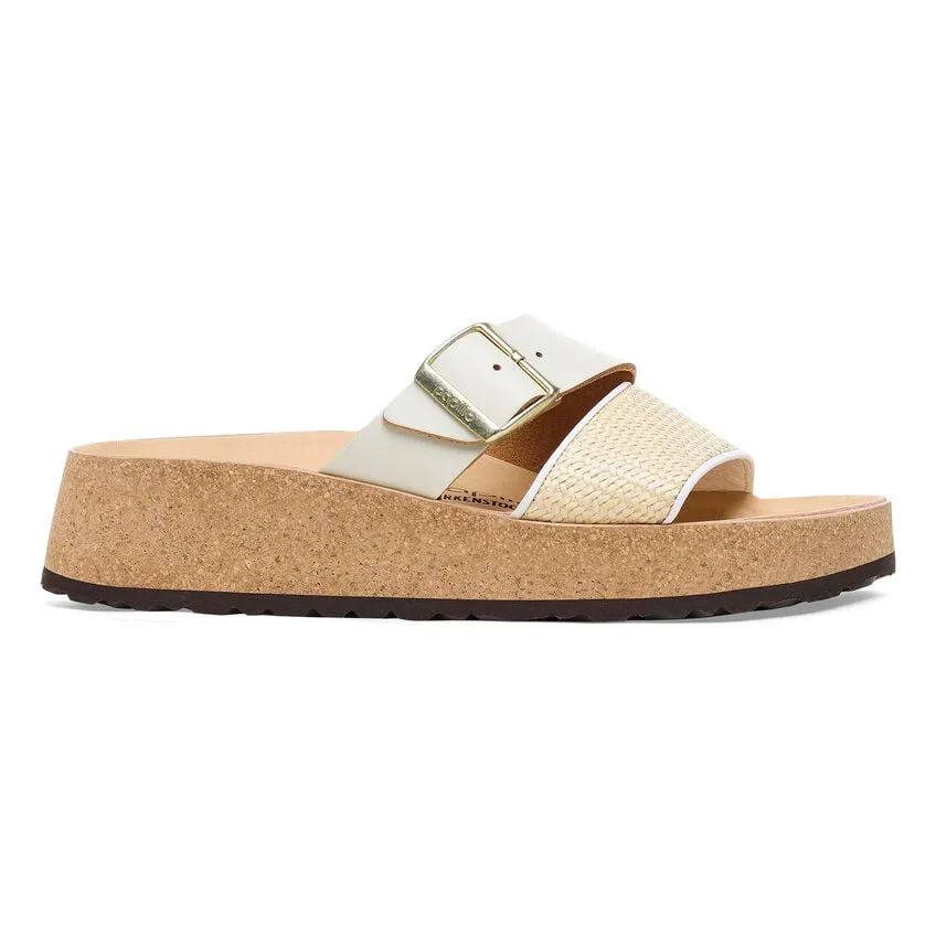 Birkenstock Women’s Almina Natural Leather Sandals- Natural/White