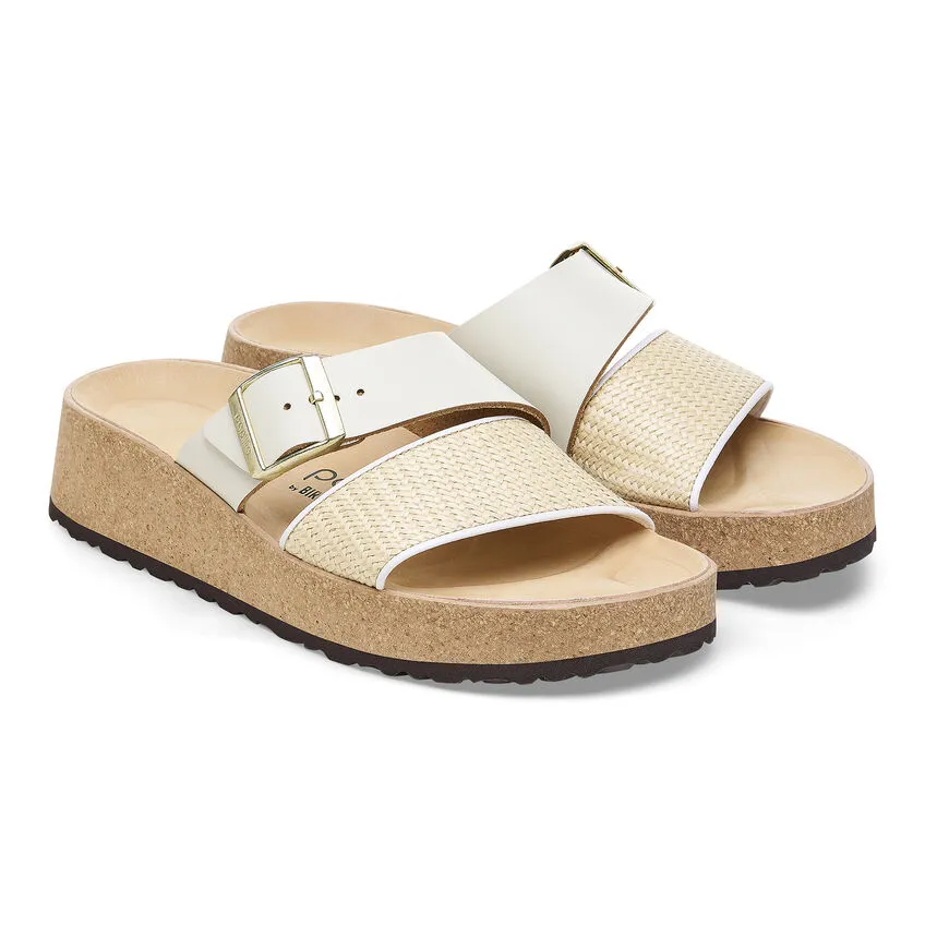 Birkenstock Women’s Almina Natural Leather Sandals- Natural/White