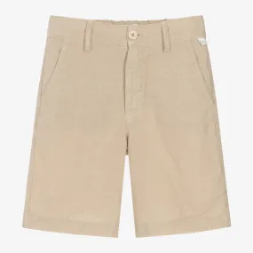 Boys Beige Linen Shorts