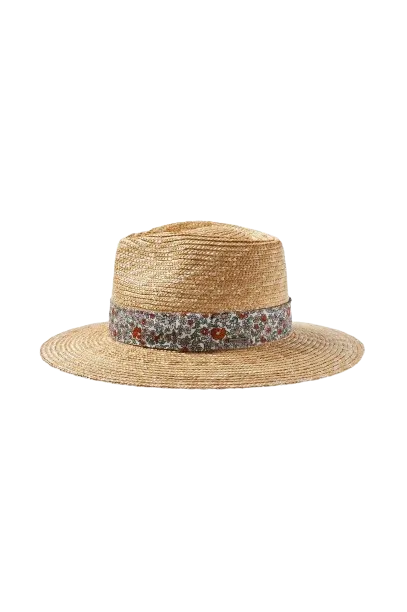 BRIXTON HAT JOANNA SHORT BRIM HONEY/WHITE FLORAL