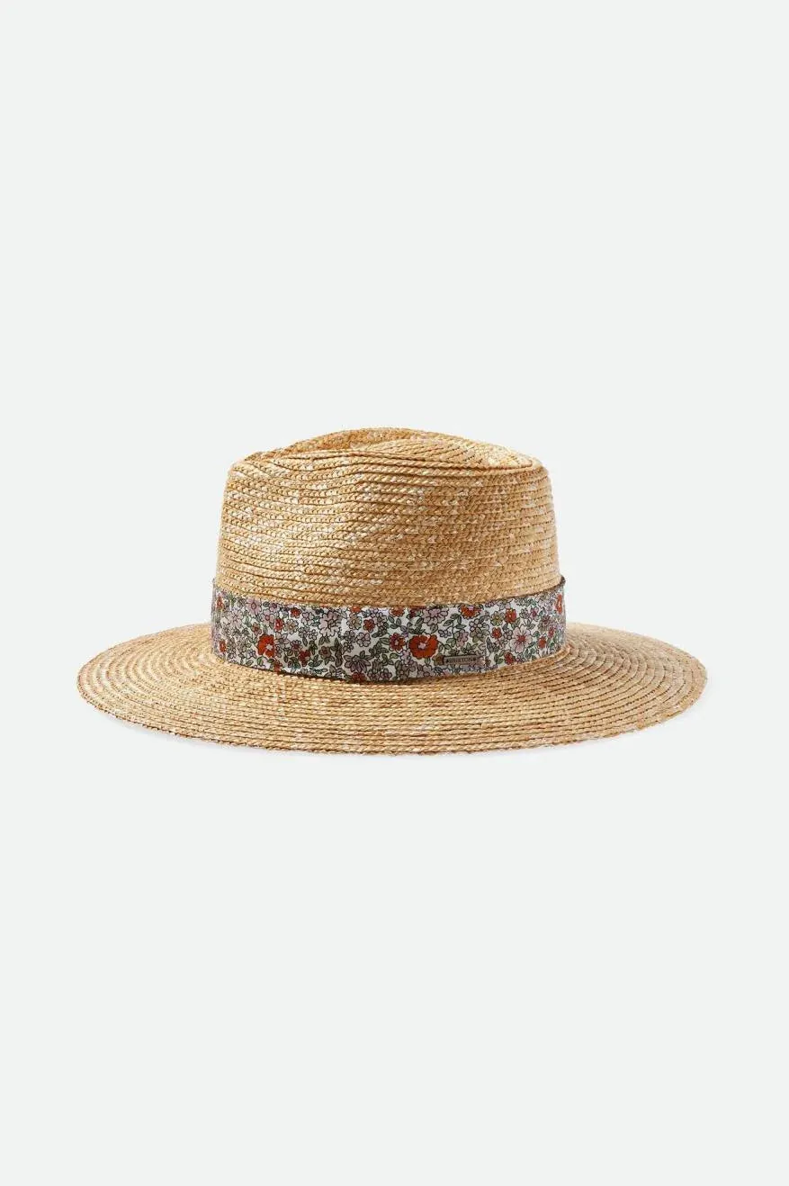 BRIXTON HAT JOANNA SHORT BRIM HONEY/WHITE FLORAL