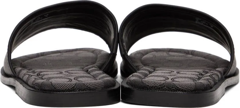 Coach 1941 Black Signature Jacquard Sandals