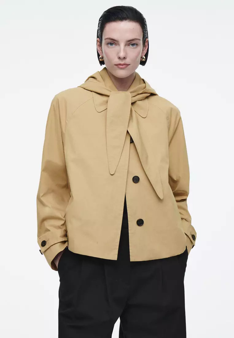 COS Detachable-Hood Short Trench Coat