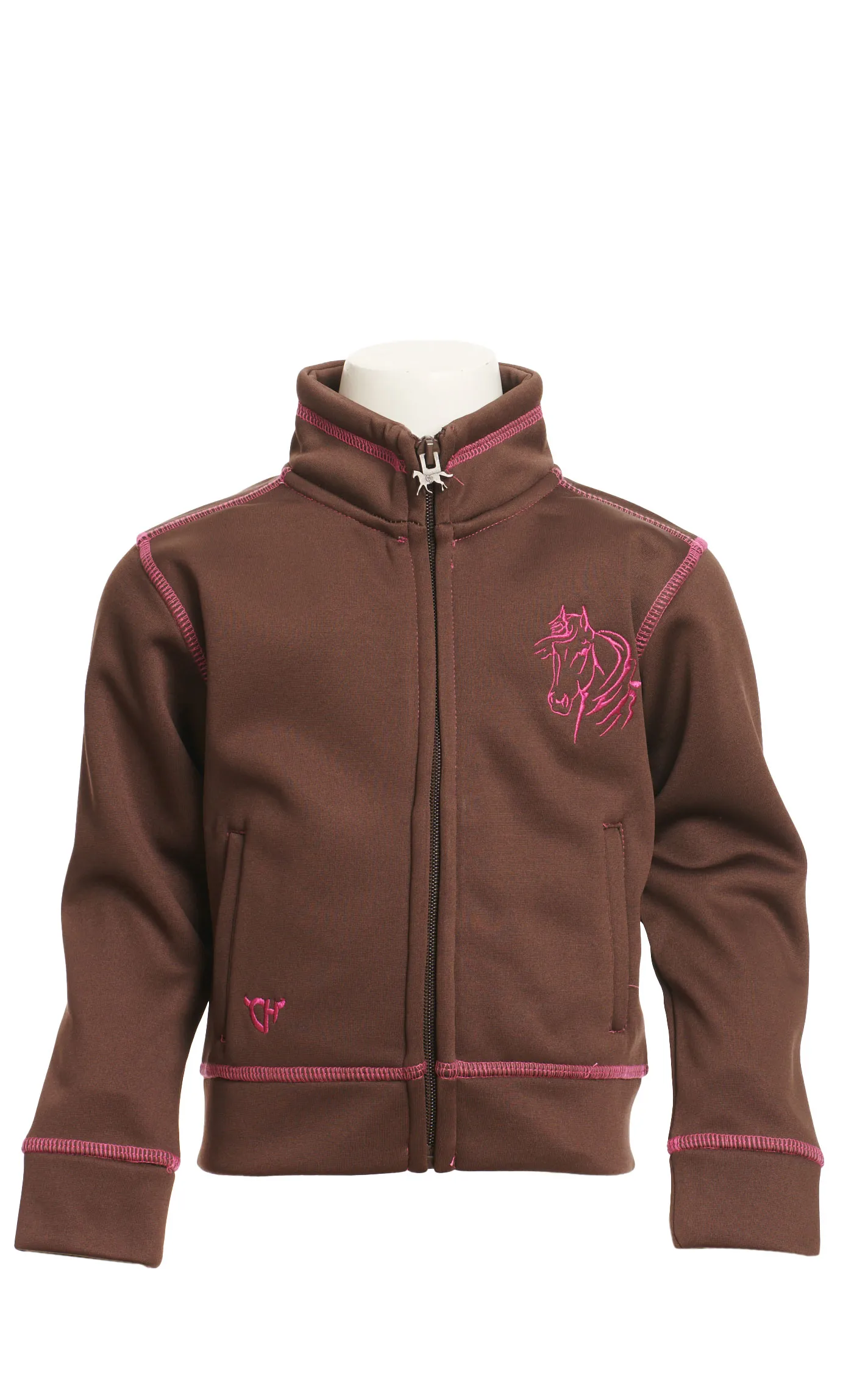 Cowgirl Hardware Toddler Girl's Dark Chocolate & Raspberry Bella Horse & Bling Jacket