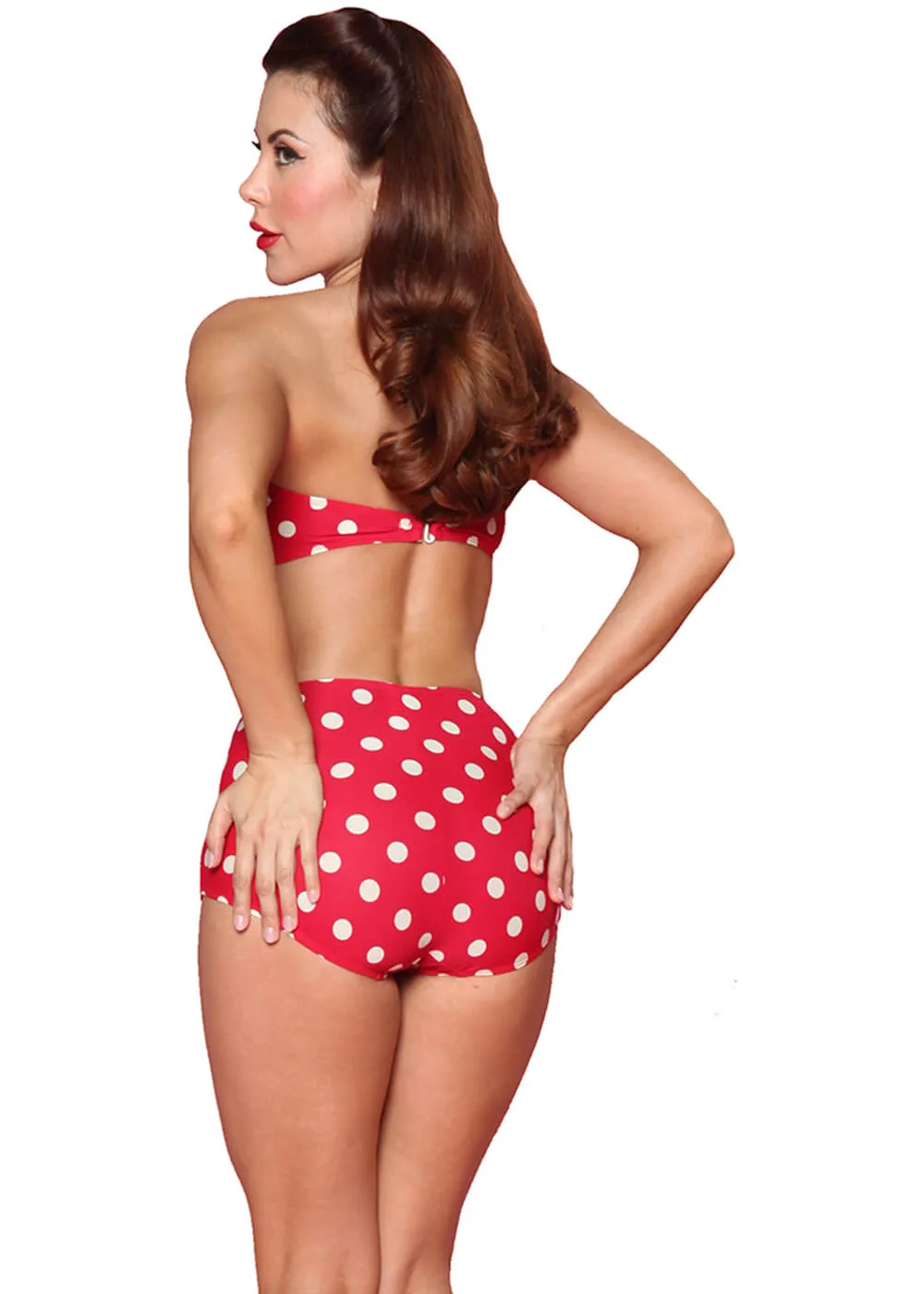 Esther Williams Polkadot Bikini Top Red