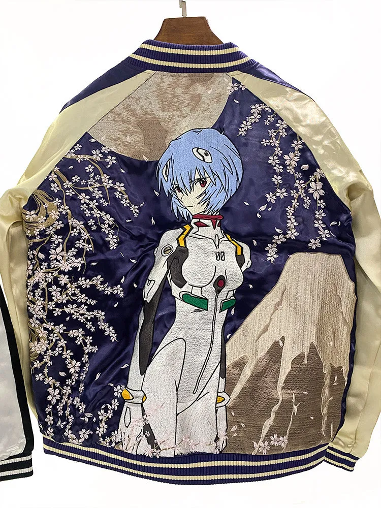 EVA Japan X Rei Ayanami Edition Embroidered Yokosuka Reversible Jacket Casual