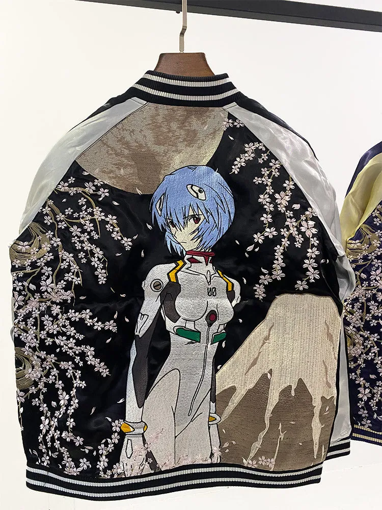 EVA Japan X Rei Ayanami Edition Embroidered Yokosuka Reversible Jacket Casual