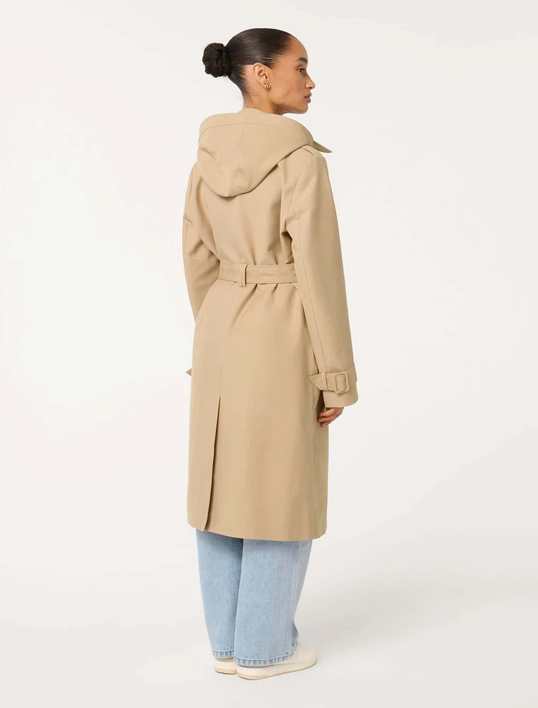 EverNew Maggie Petite Hooded Trench Coat