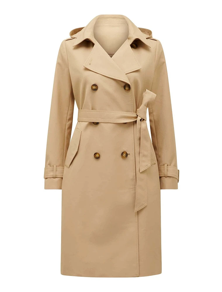 EverNew Maggie Petite Hooded Trench Coat