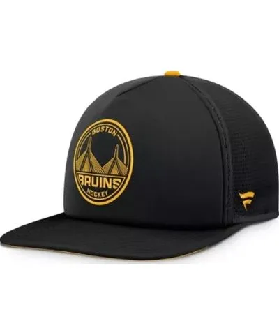 Fanatics Men's NHL Fanatics Black/Gold Authentic Pro Hometown Rink Foam Trucker Snapback Hat