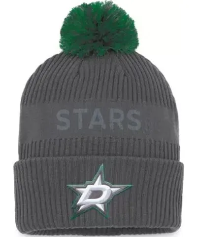 Fanatics Men's NHL Fanatics Dallas Stars Authentic Pro Home Ice Cuffed Knit Hat with Pom