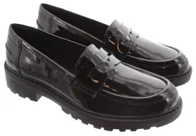 GEOX Juniors And Youths Casey Loafers In Black Patent