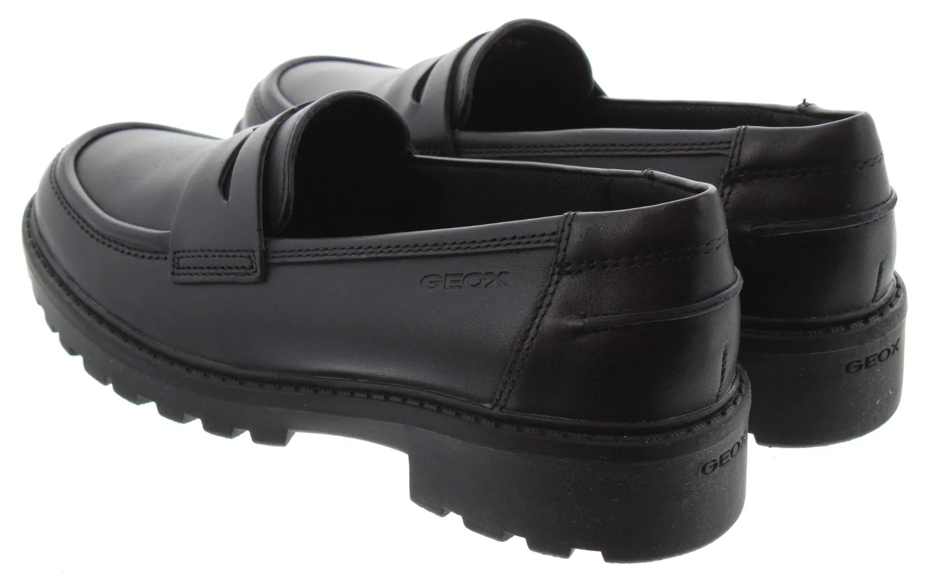 GEOX Juniors And Youths Casey Loafers In Black