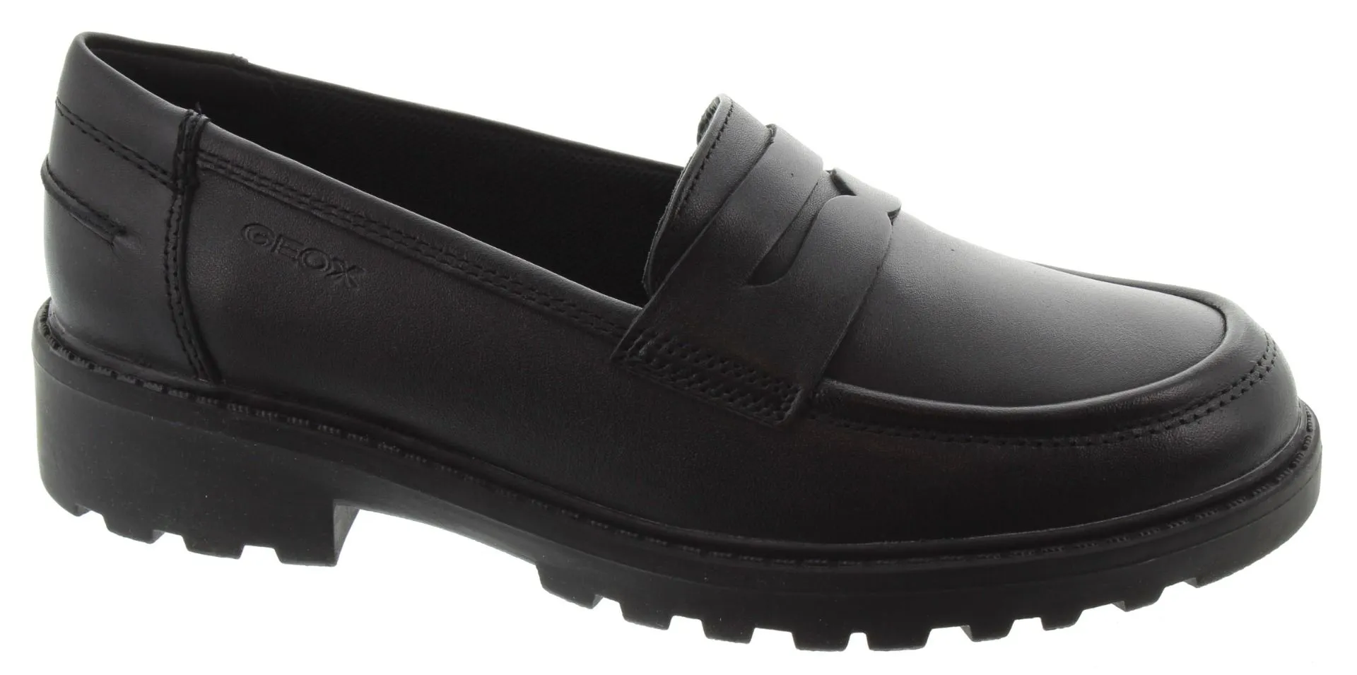 GEOX Juniors And Youths Casey Loafers In Black