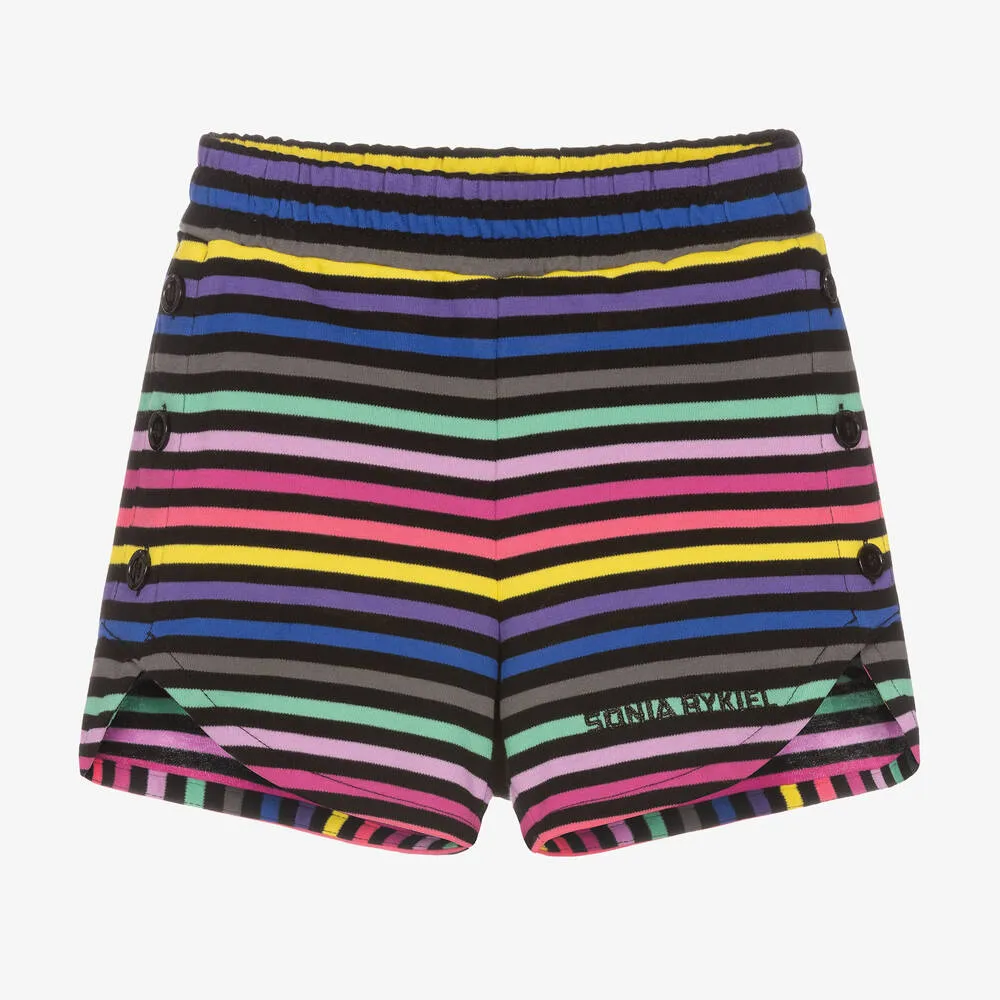 Girls Cotton Striped Shorts 