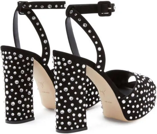 Giuseppe Zanotti New Betty Sparkle 120mm platform sandals Black