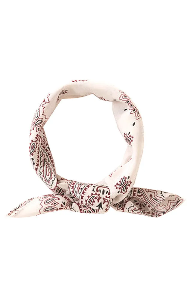 HM208 Ivory Classic Paisley Bandanna Scarf