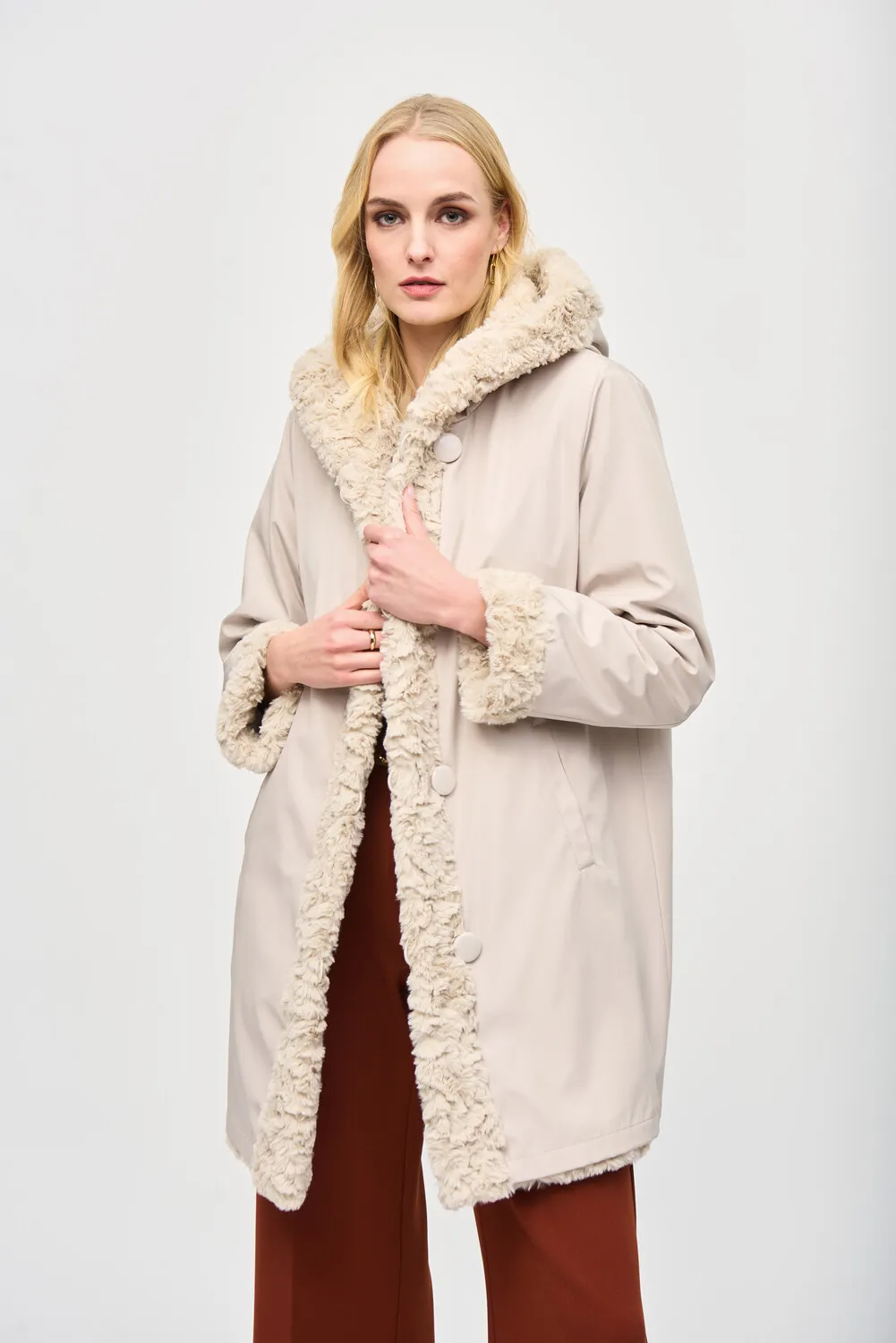 Hooded Blend Winter Coat Style 243903