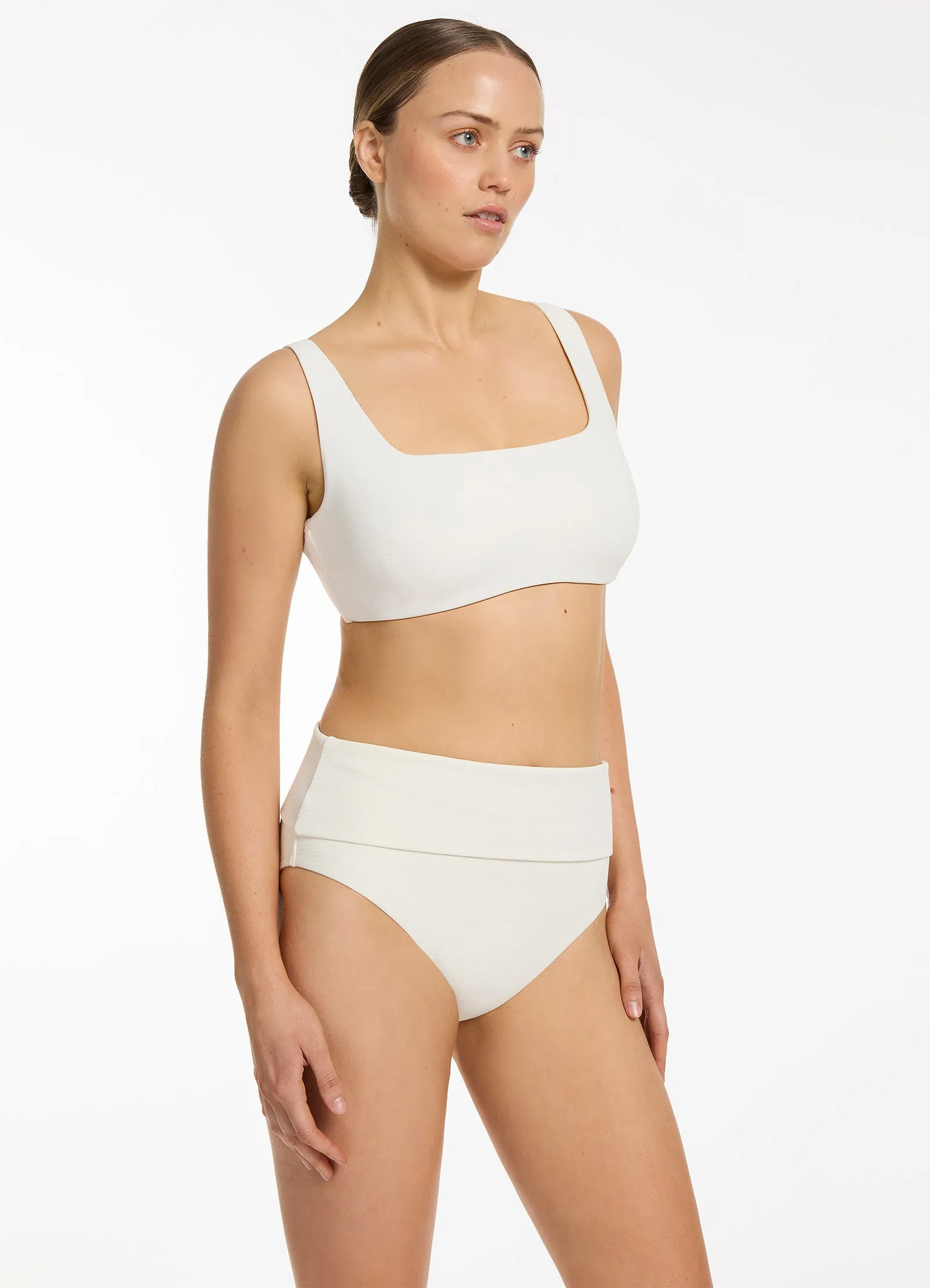 Isla Rib E-F Tank Bikini Top - Cream