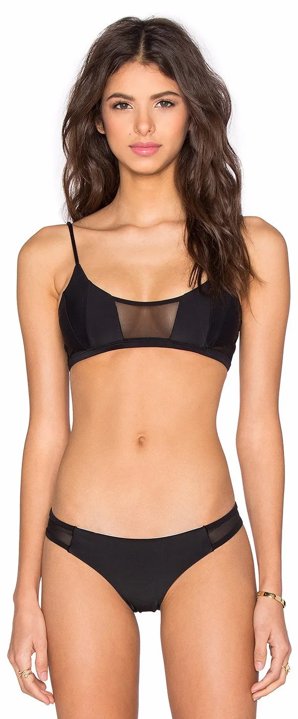 Issa De Mar Kaili Black Mesh Bikini Top