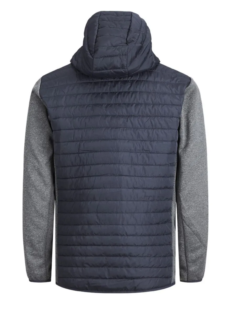 Jack & Jones Multi Quilted Hybrid Jacket Grey Melange