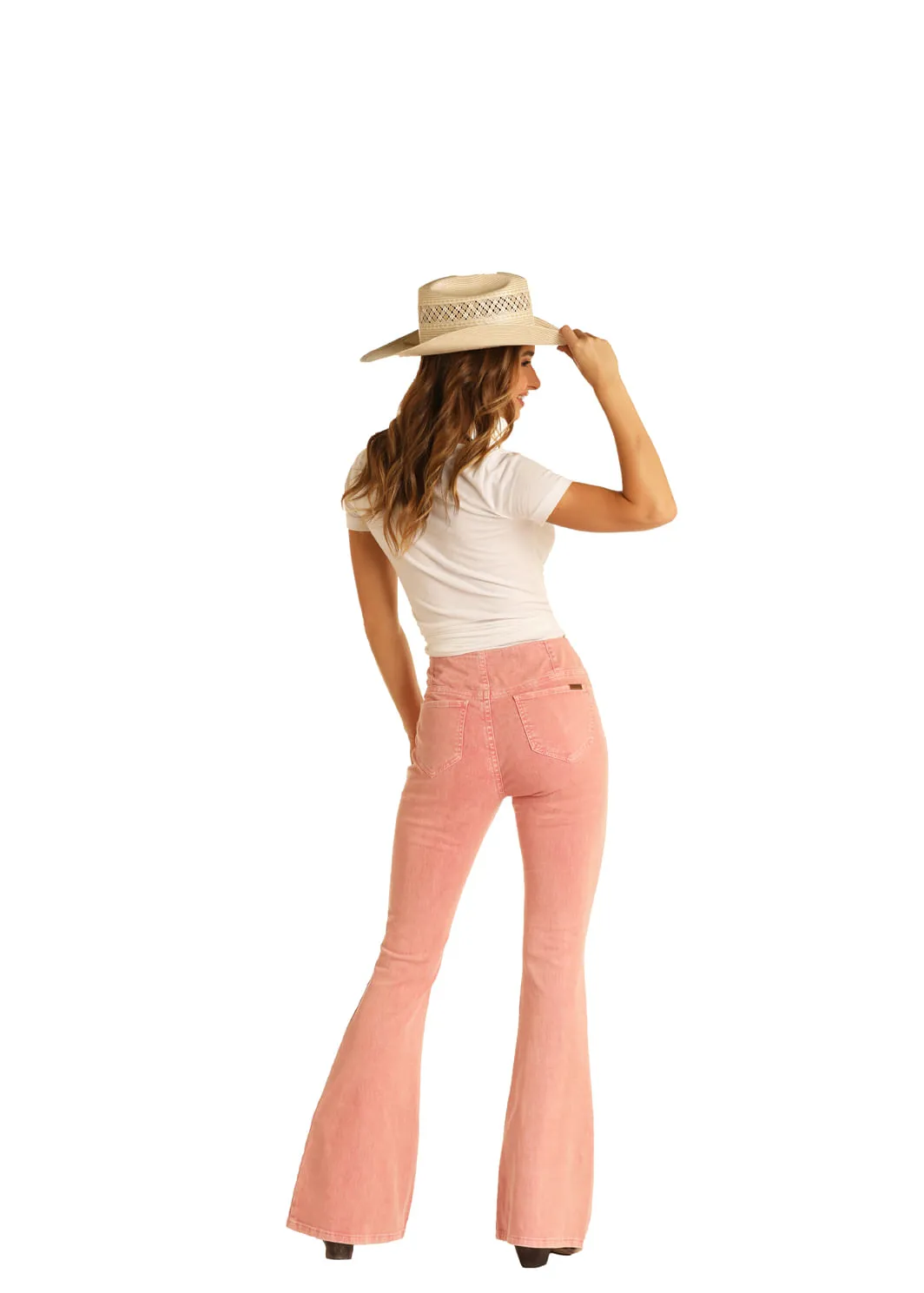 Ladies Panhandle Slim Pink Flare Jeans