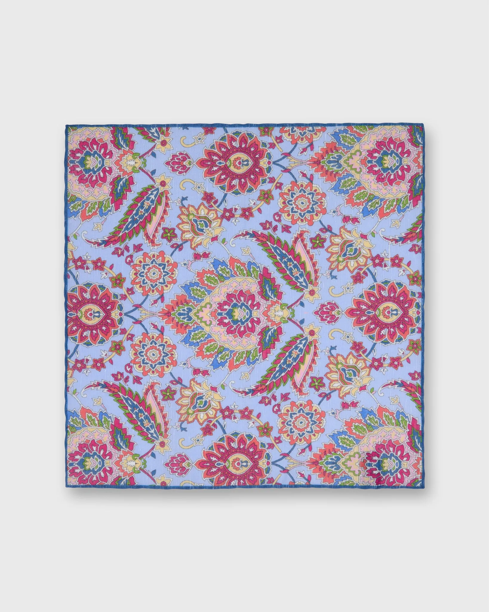 Linen/Cotton Print Pocket Square in Lilac/Multi Floral