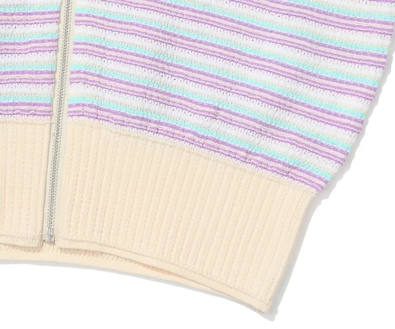 Malbon Golf  |Stripes Short Sleeves Cardigans